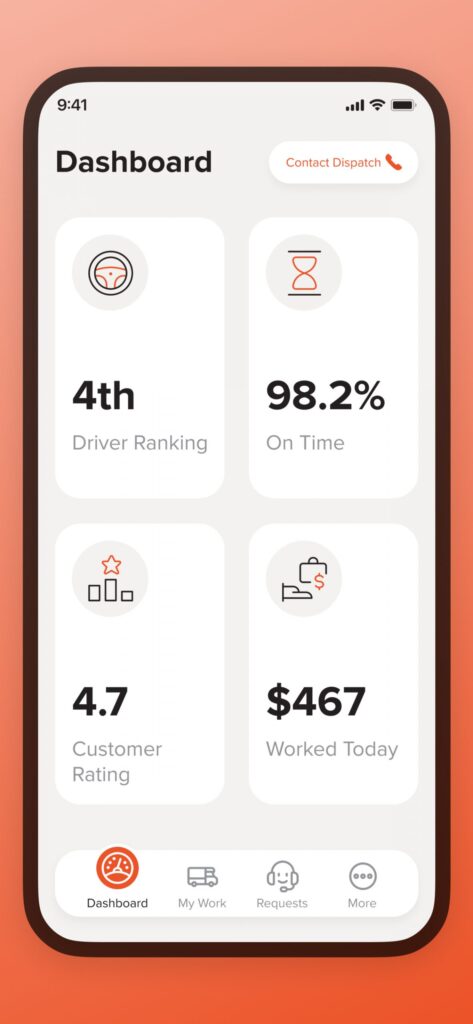 Drive by Pace Mobile App Dashboard