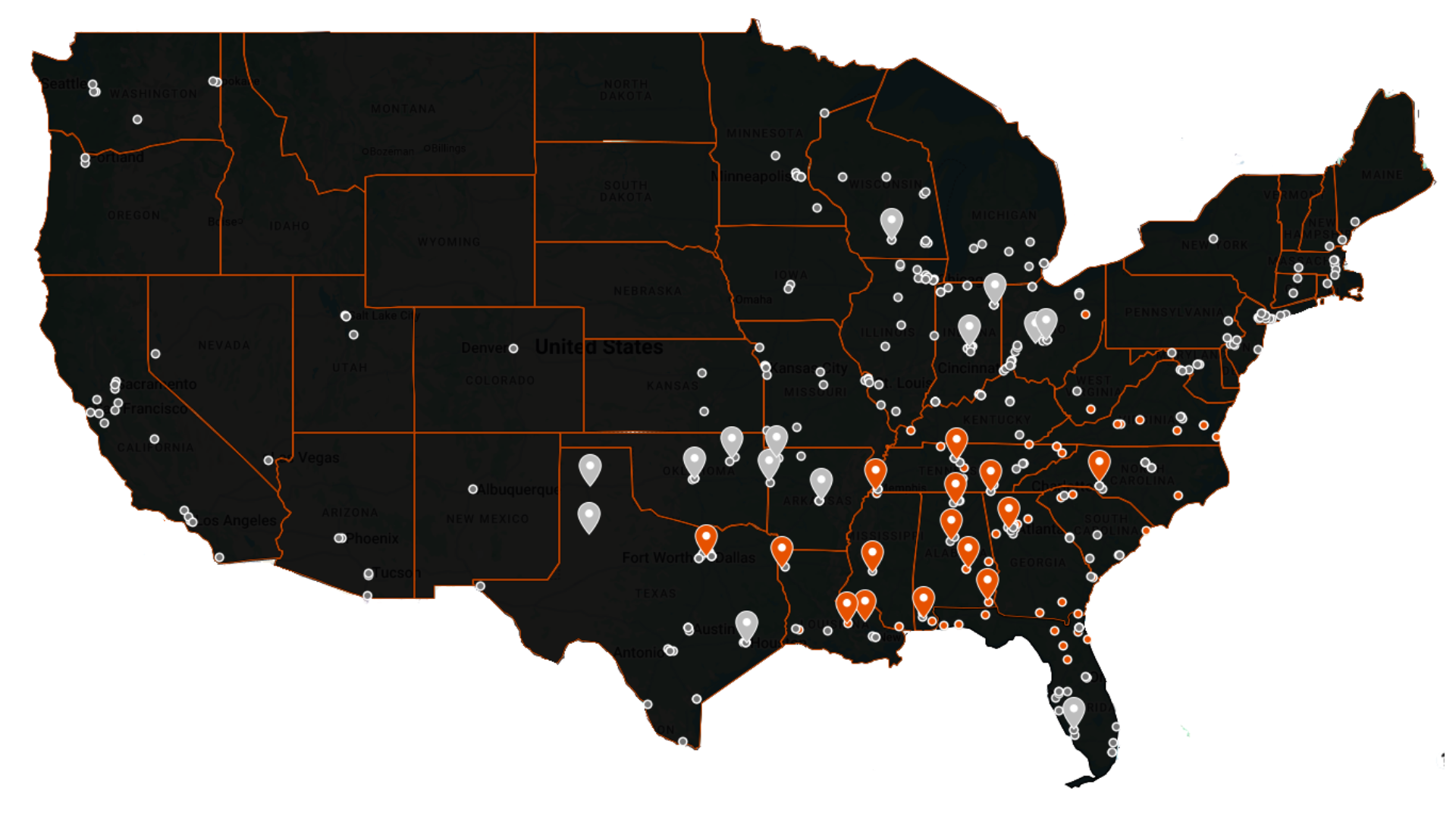 Pace nationwide coverage map